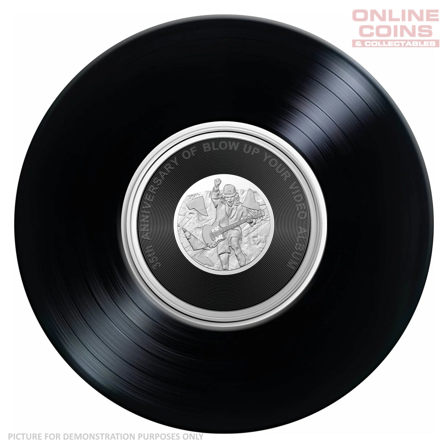 2023 20c CuNi Coloured Uncirculated Carded Coin - AC/DC 45th anniversary - Blow Up Your Video