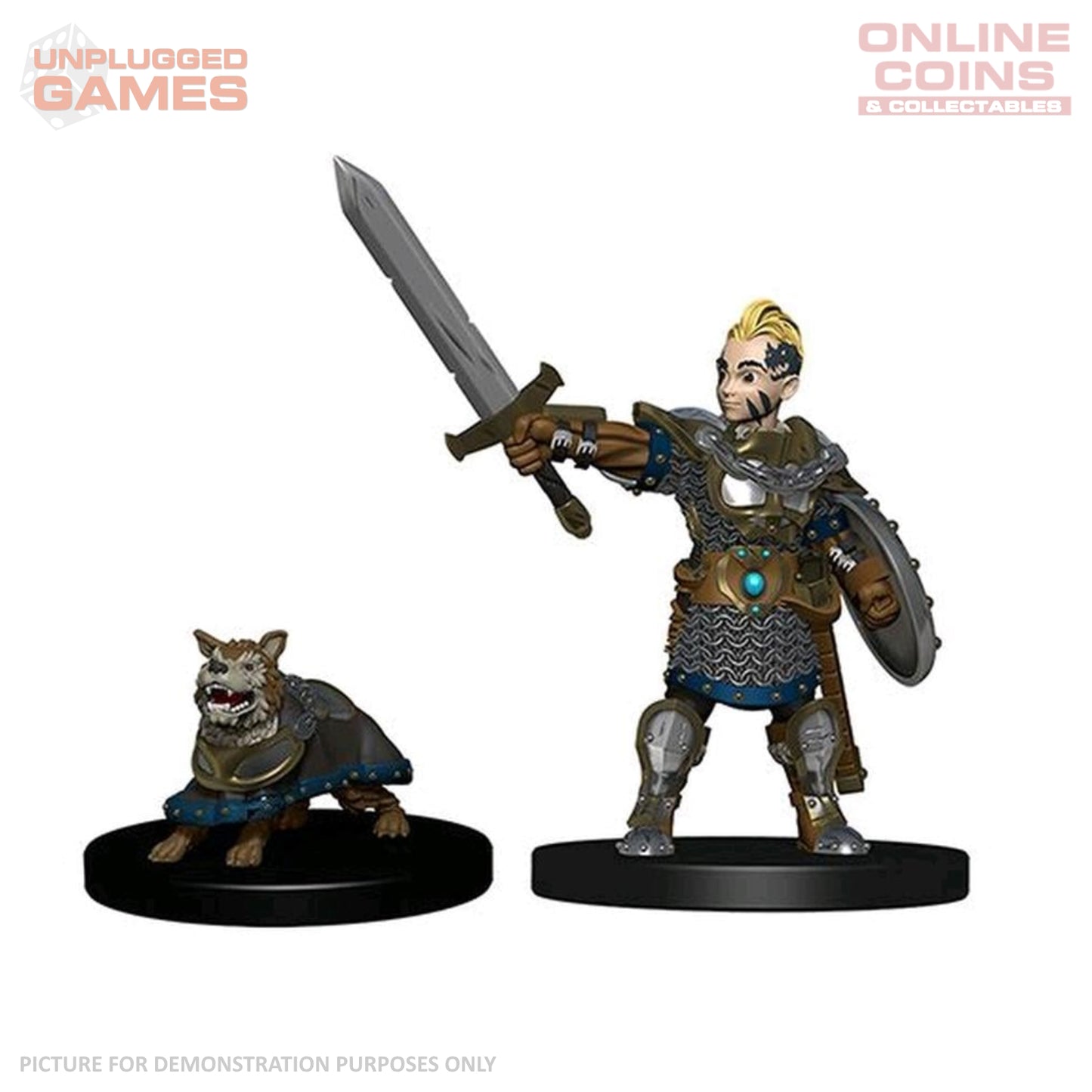 WizKids Wardlings RPG Figures - Boy Fighter & Battle Dog