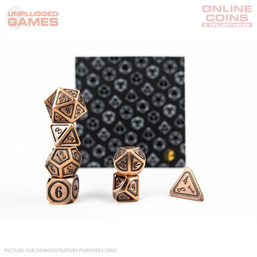 LPG Dice Set - Metal RPG Concentric Black/Brass