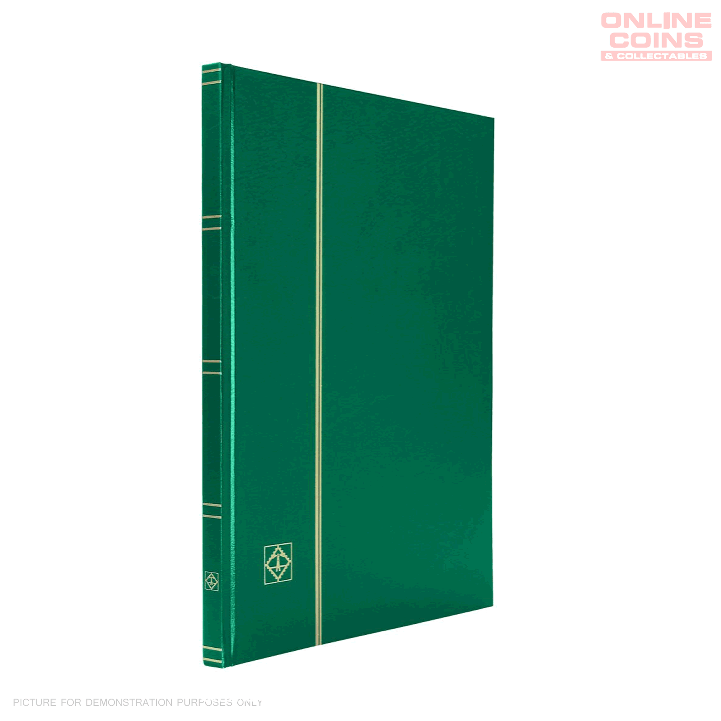 Lighthouse A4 Stockbook with 16 Black Pages and 9 Pockets per Page - Green