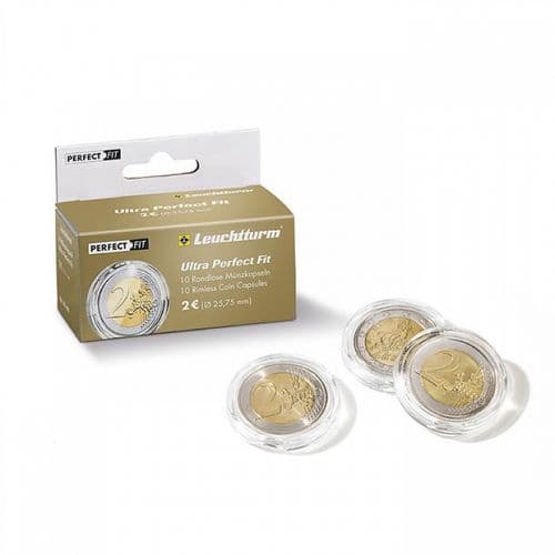 Lighthouse PERFECT FIT Coin Capsules - Round 25.75mm - Packet of 10 (Suitable For Australian $1 and Half-Penny Coins)