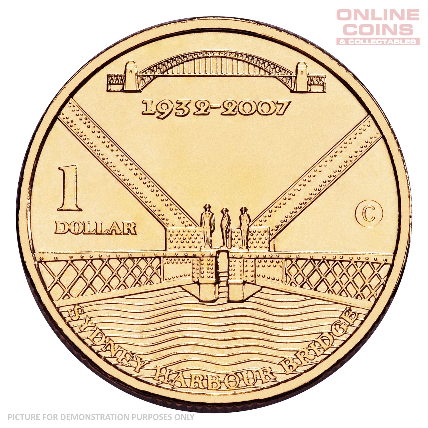 2007 $1 CuNi "C" mintmark Uncirculated Carded Coin - 75th Anniversary of Sydney Harbour Bridge