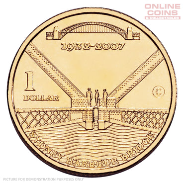 2007 $1 CuNi "C" mintmark Uncirculated Carded Coin - 75th Anniversary of Sydney Harbour Bridge