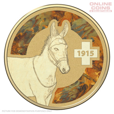 2015 $1 Coloured Frosted Uncirculated Carded Coin - Murphy the Donkey