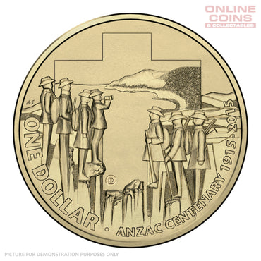2015 $1 B counterstamp Uncirculated Carded Coin - Anzac