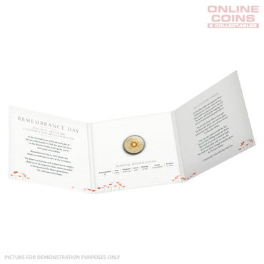 2015 $2 'C' Mintmark Coloured Uncirculated Carded Coin - Remembrance Day