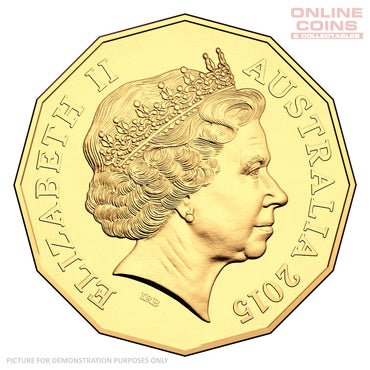 2015 50c Gold Plated Uncirculated Carded Coin - 50th Anniversary of the Royal Australian Mint