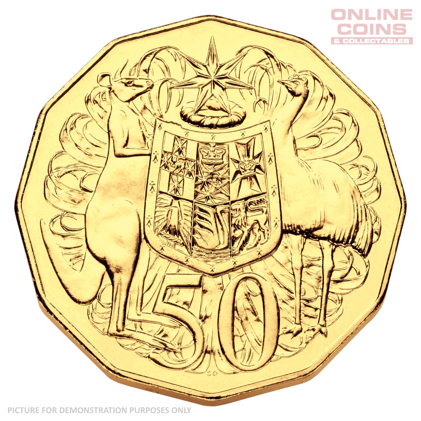 2015 50c Gold Plated Uncirculated Carded Coin - 50th Anniversary of the Royal Australian Mint