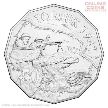 2015 50c Uncirculated Carded Coin - Australia at War Tobruk