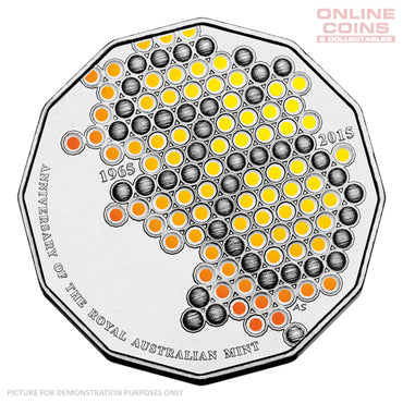 2015 50c Uncirculated Carded Coin - 50th Anniversary of the Royal Australian Mint