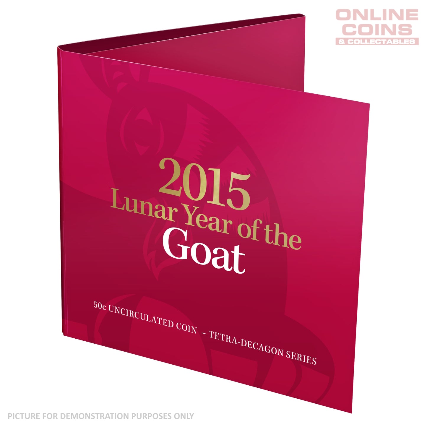 2015 50c Tetra-Decagon Uncirculated Carded Coin - Year of the Goat