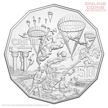 2015 50c Uncirculated Carded Coin - Australia At War Crete