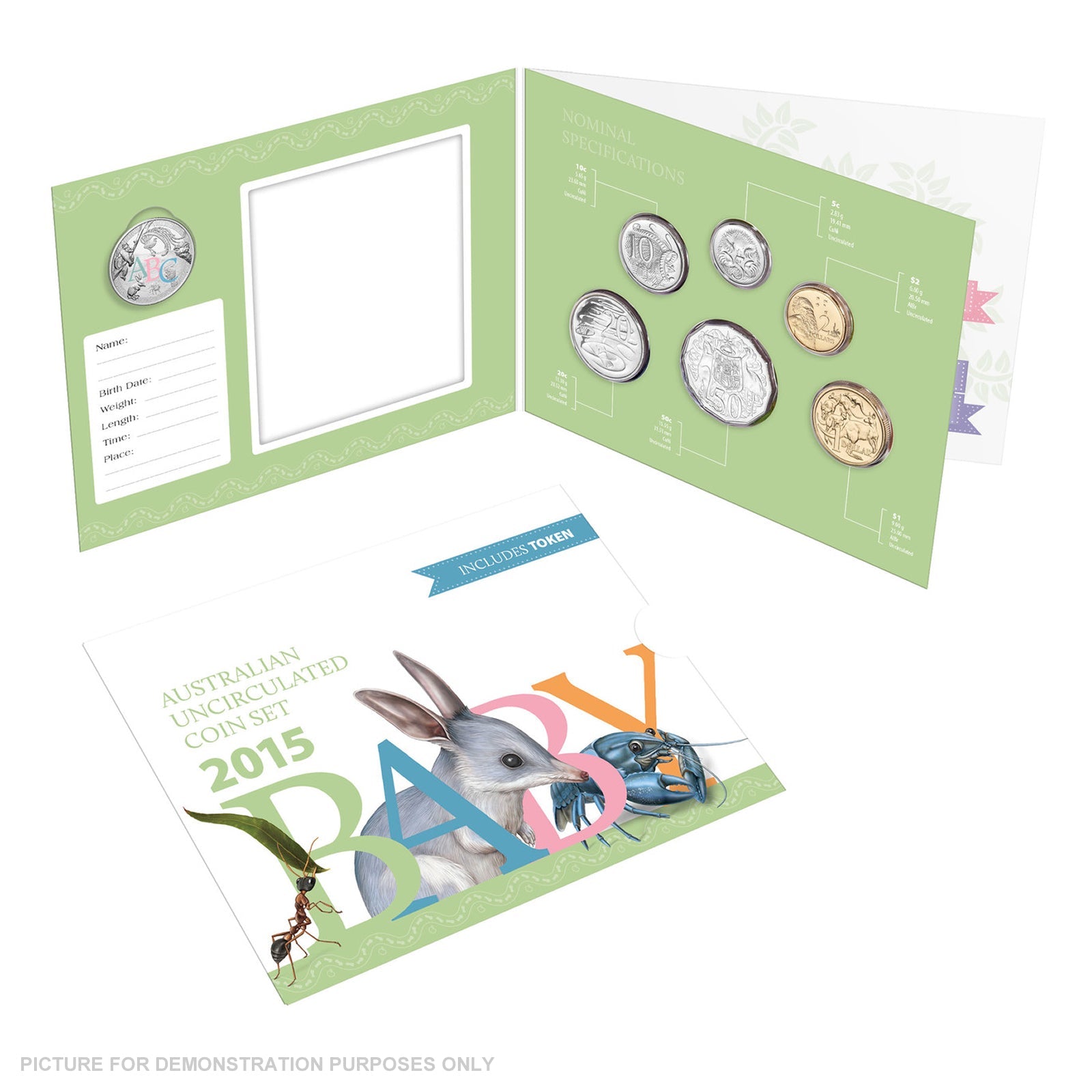 2015 Royal Australian Mint Uncirculated Baby Coin Set - Alphabet