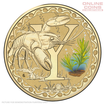 2016 $1 Coloured Alphabet Frosted Coin In Card - Y for Yabby