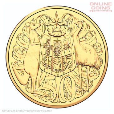 2016 50c Gold Plated Uncirculated Carded Coin - 50th anniversary of Decimal Currency