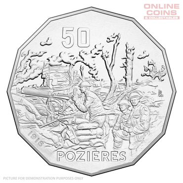 2016 50c Uncirculated Carded Coin - Battle of Pozières