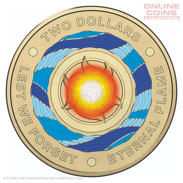 2018 $2 AlBr C Mintmark Uncirculated Carded Coin - Lest We Forget - Eternal Flame