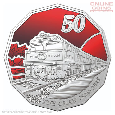 2019 50c CuNi Coloured Uncirculated Carded Coin - The Ghan
