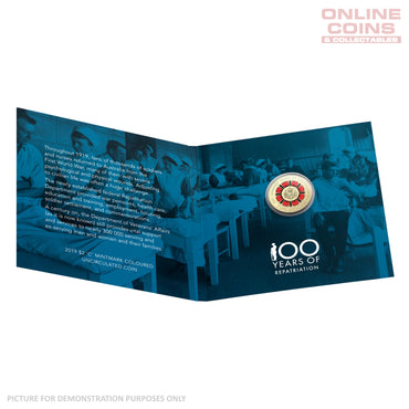 2019 $2 AlBr 'C' Mintmark Coloured Uncirculated Carded Coin - Repatriation