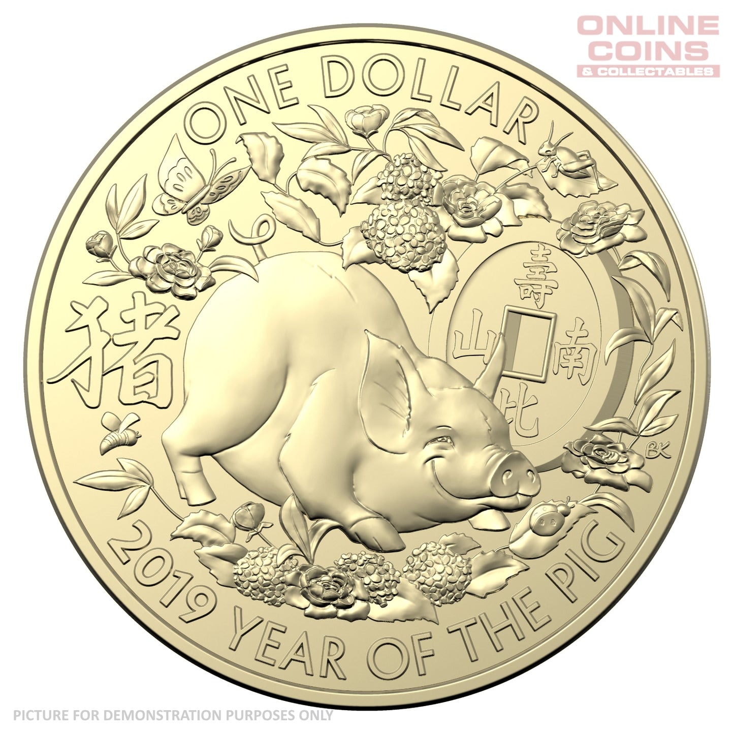 2019 $1 AlBr Uncirculated 3 Coin Set - Lunar Calendar Year of the Pig