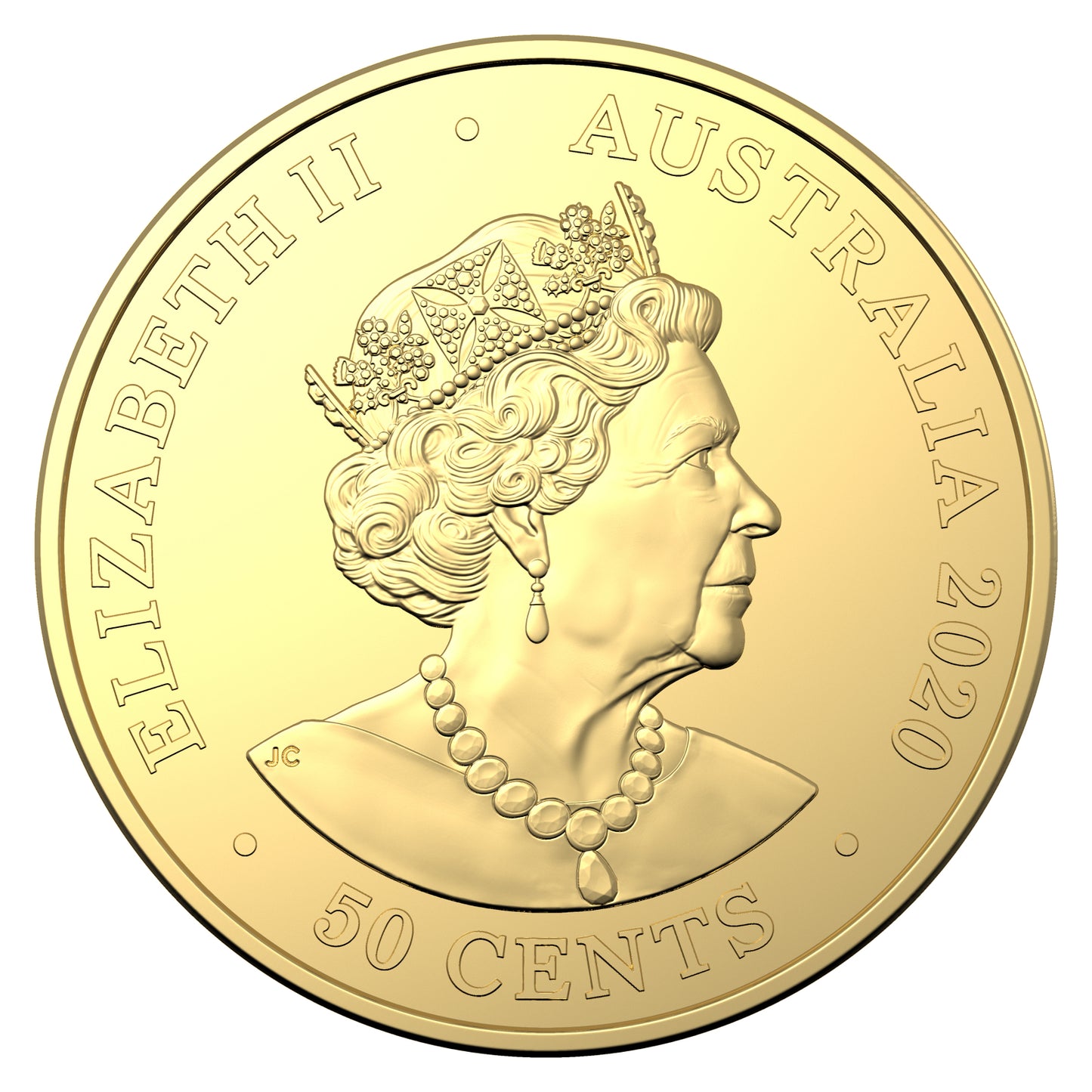 2020 50c CuNi Uncirculated Round Gold Plated Carded Coin - Australian Olympic Team