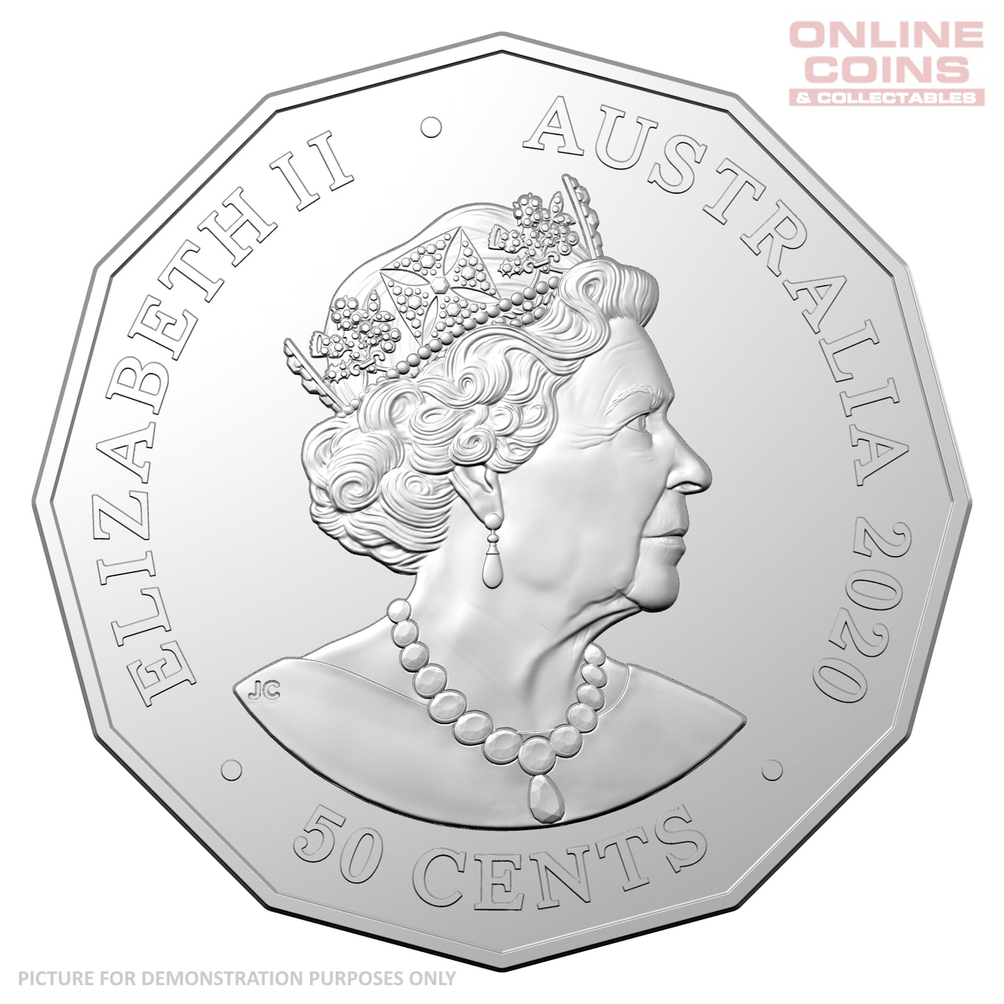 2020 50c CuNi Uncirculated Carded Coin - Christmas Decoration Green