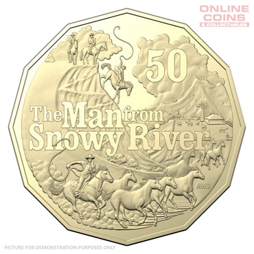 2020 50c AlBr Uncirculated Carded Coin - Banjo Paterson - The Man from Snowy River