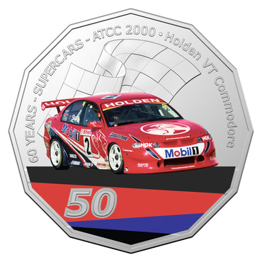 2020 50c CuNi Uncirculated Carded Coin - 60 Years of Supercar Champions Single Coins - Holden VT Commodore
