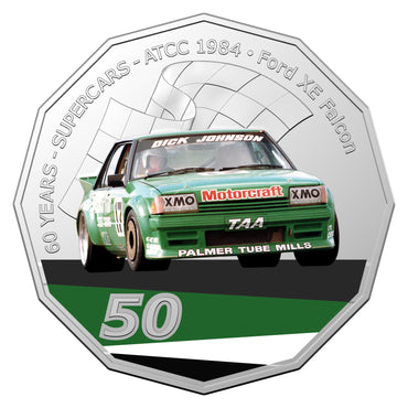 2020 50c CuNi Uncirculated Carded Coin - 60 Years of Supercar Champions Single Coins - XE Falcon