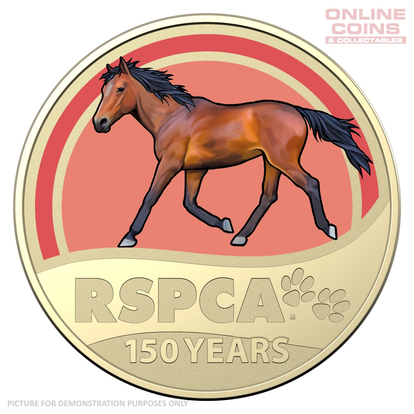 2021 $1 AlBr Coloured Uncirculated Carded Coin - RSPCA Horse
