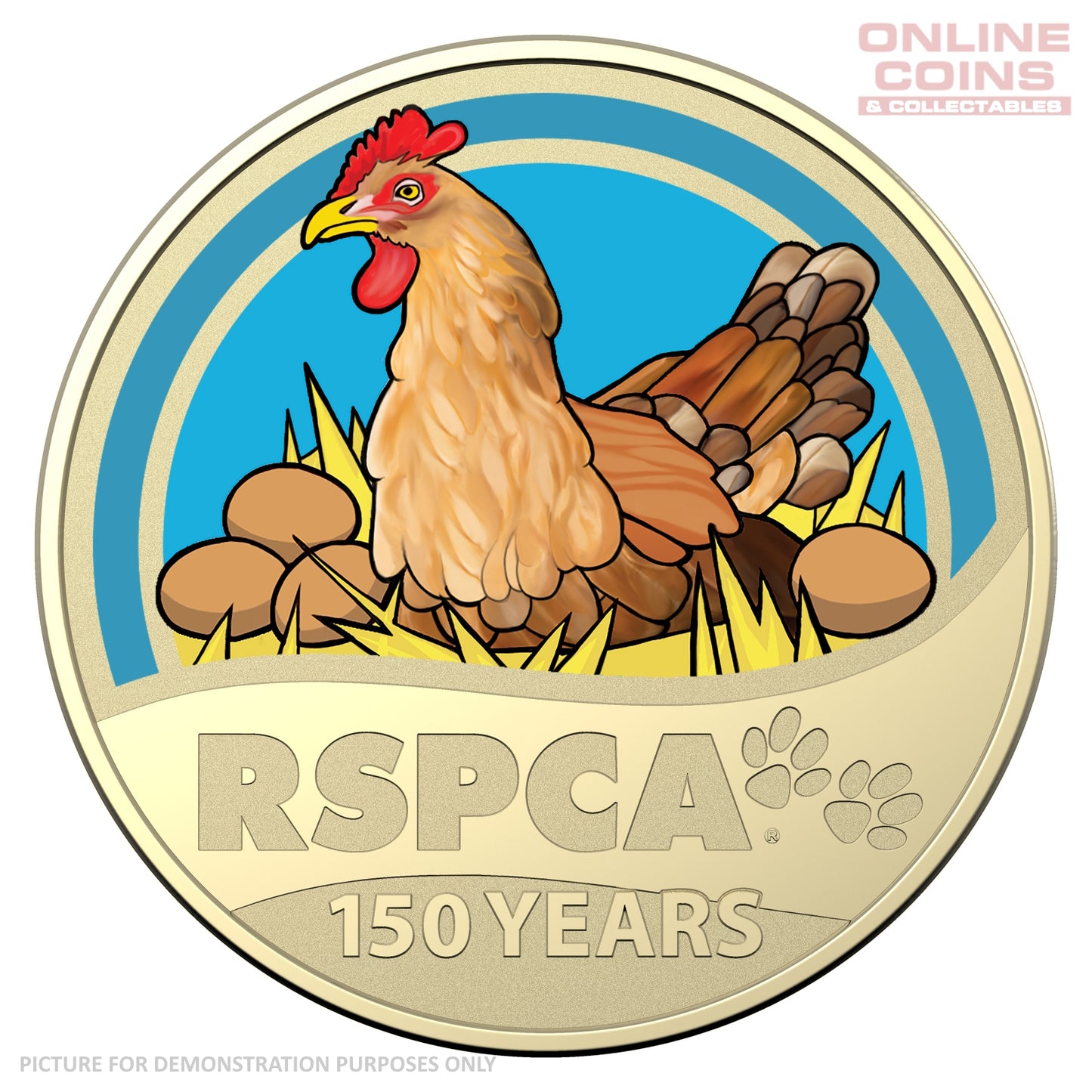 2021 $1 AlBr Coloured Uncirculated Carded Coin - RSPCA Layer Hen