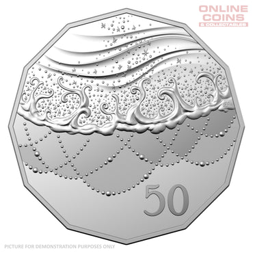 2021 50c CuNi Uncirculated Carded Coin - Christmas Decoration Teal