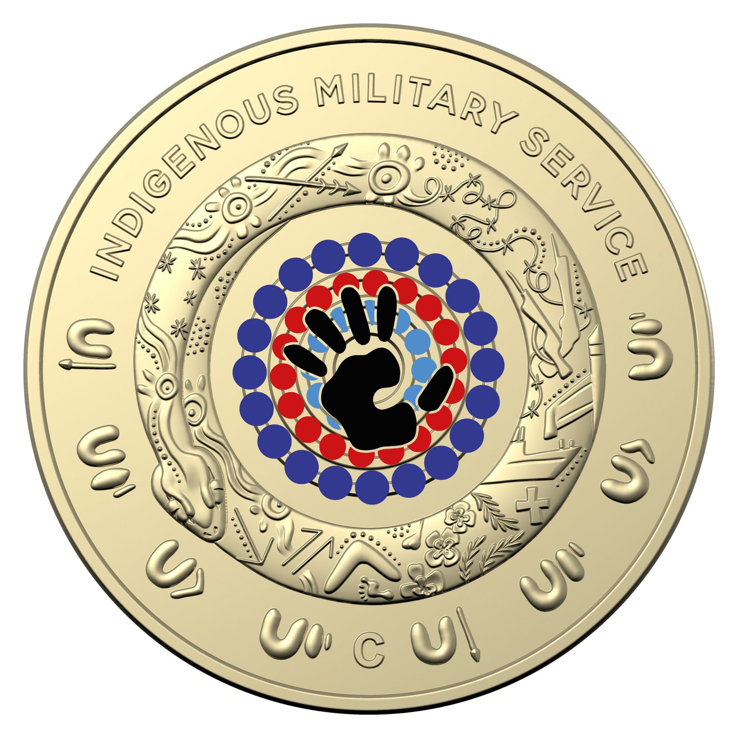 2021 $2 AlBr C Mintmark Coloured Uncirculated Carded Coin - Indigenous Service