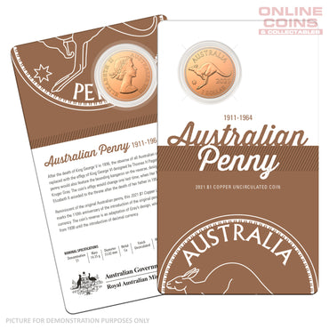 2021 $1 Cu Uncirculated Two Coin Set - Australian Pennies 1911-1964