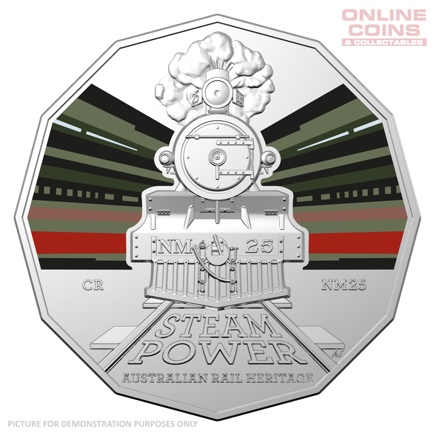 2022 50c CuNi Coloured Uncirculated Folder and Coins - Australian Steam Trains