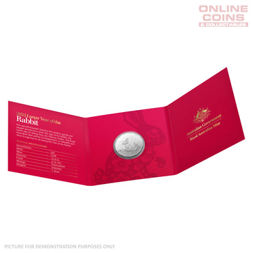 2023 50c CuNi Uncirculated Tetra-Decagon Carded Coin – Year of the Rabbit