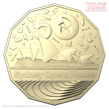 2023 50c AlBr Uncirculated Carded Coin - 50th Anniversary of the Sydney Opera House