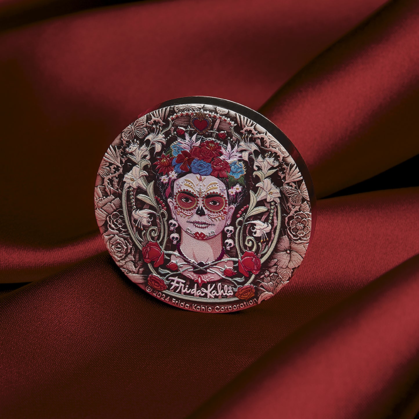 2024 Perth Mint 2oz Silver Antiqued Coloured Coin - Frida Kahlo