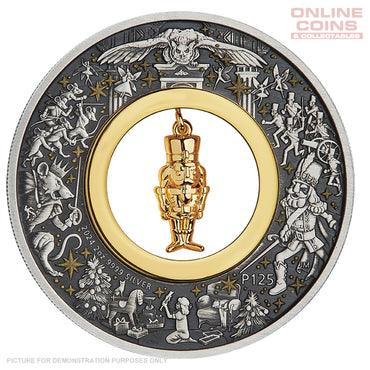 2024 Perth Mint 2oz Silver Antiqued Coloured Coin - The Christmas Nutcracker