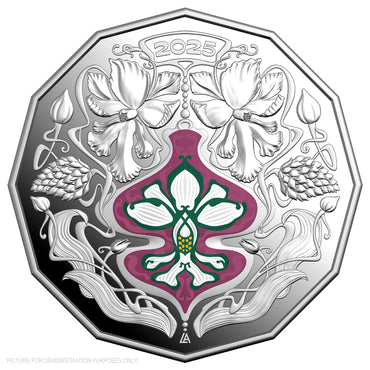 2025 RAM 50c Coloured Fine Silver Proof Coin - Christmas Festive Florals