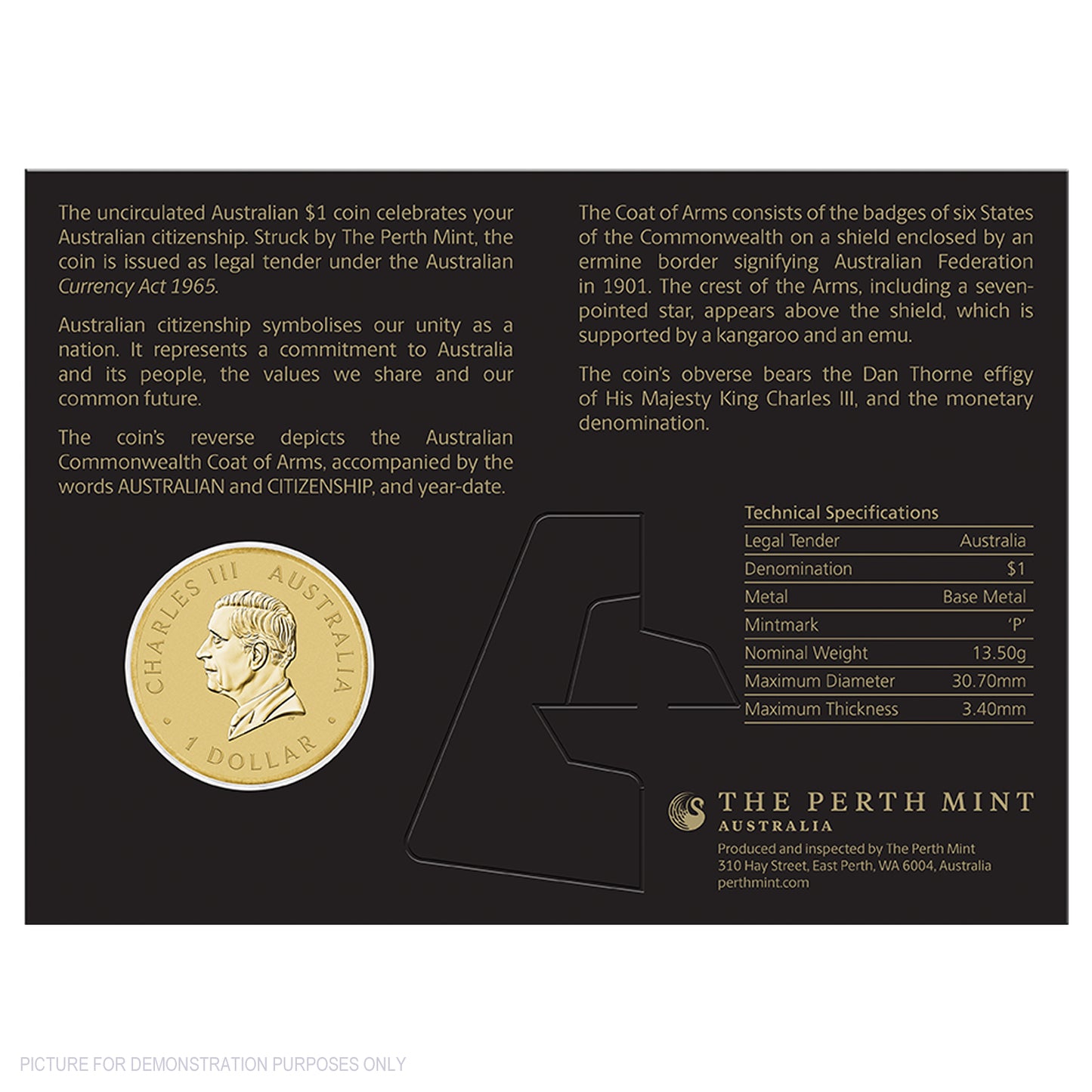 2026 Perth Mint Citizenship $1 Coin In Card