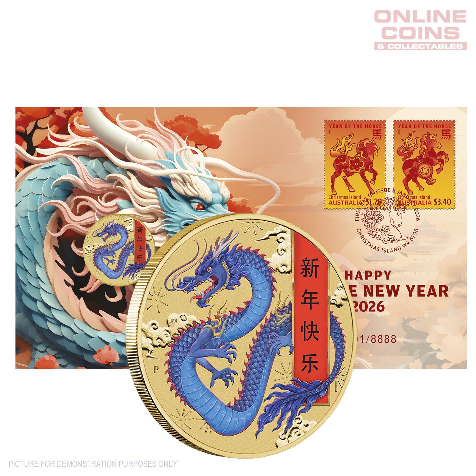 2026 Perth Mint Stamp and Coin Cover - Lunar New Year