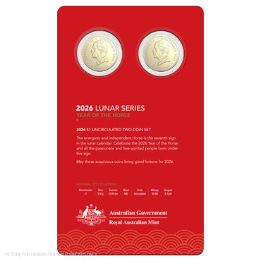 2026 RAM $1 Uncirculated Two-Coin Set - Lunar Series - Year of the Horse