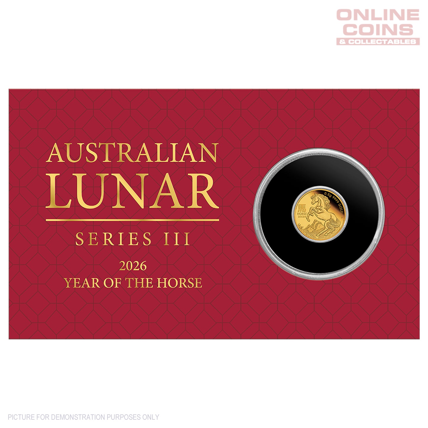 2026 Perth Mint 0.5g Gold Proof Coin - Year of the Horse - Mini Horse