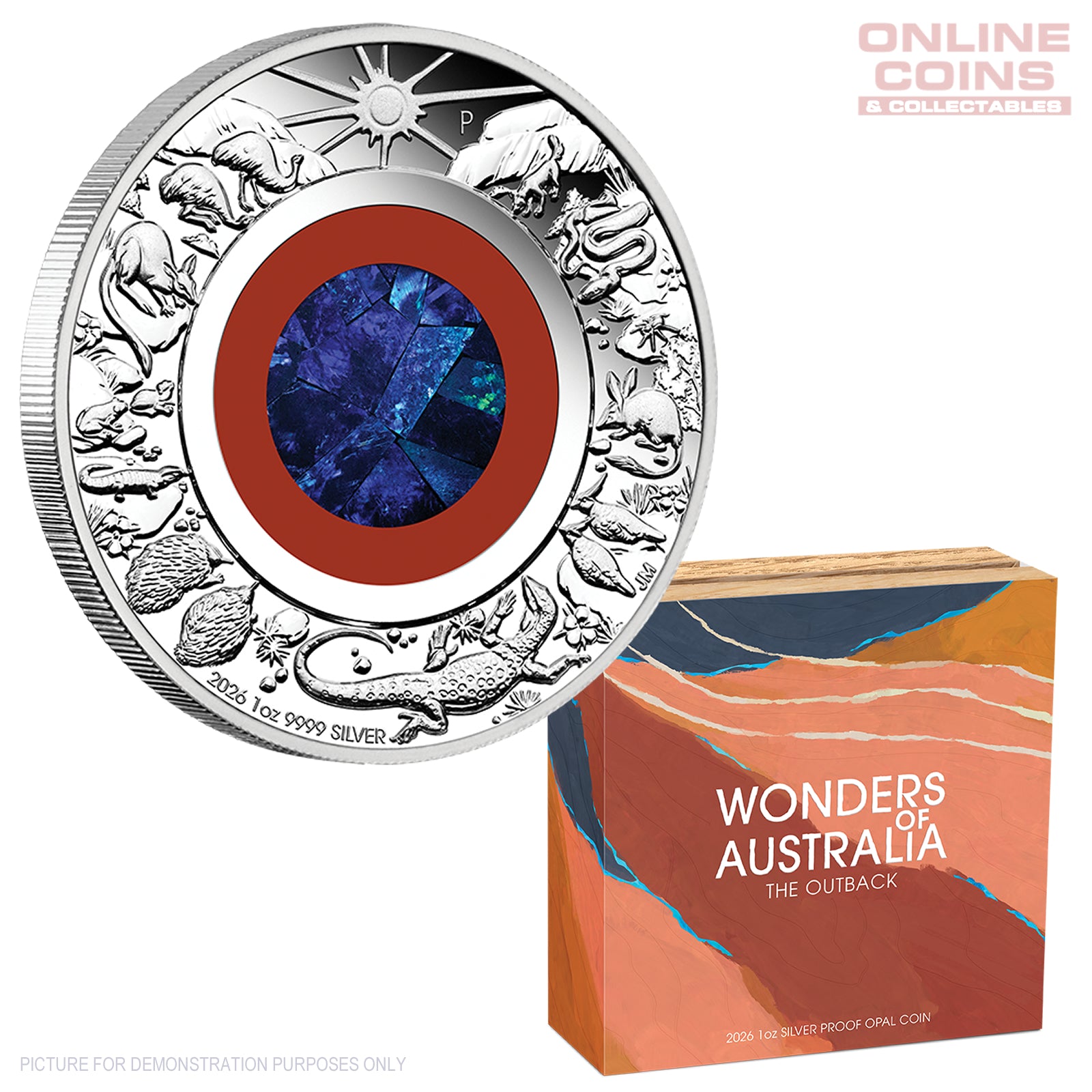 2026 Perth Mint 1oz Silver Proof Opal Coin - WONDERS OF AUSTRALIA - TH –  Online Coins and Collectables
