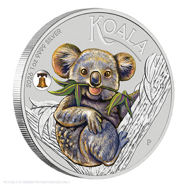 2026 Perth Mint Australian Koala with Liberty Bell Privy 1oz Silver Coloured Coin - ANA Coin Show