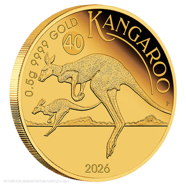 2026 Perth Mint 0.5g Gold Proof Coin in Card - Australian Kangaroo Mini Roo