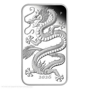 2026 Perth Mint 1oz Silver Proof Rectangular Coin - Dragon