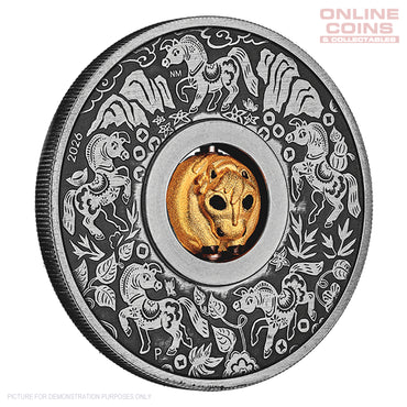 2026 Perth Mint Year of the Horse Rotating Bead Silver Antiqued Coin