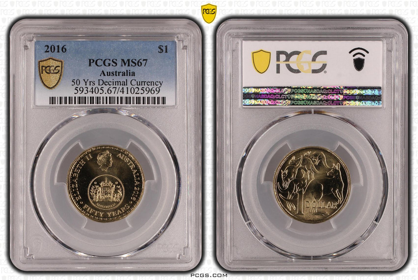 2016 $1 - 50 Years of Decimal Currency - PCGS Graded Coin MS67